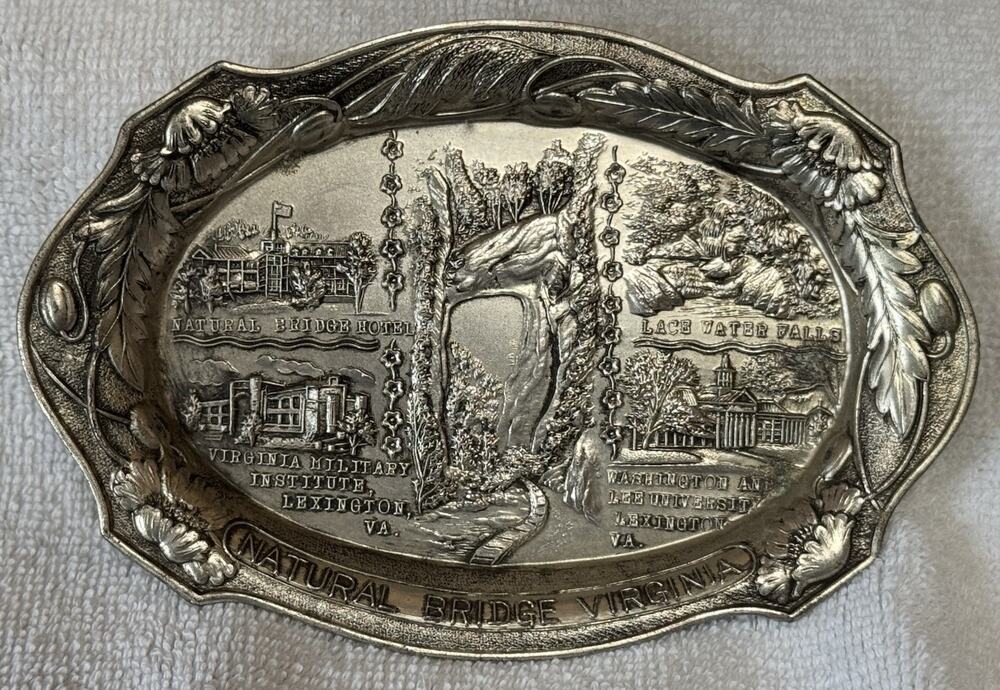 VINTAGE Mid Century Souvenir Ashtray NATURAL BRIDGE VIRGINIA